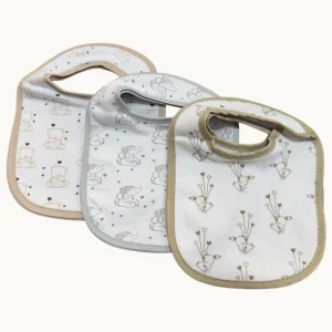 Irge Baby - Pacco Da 6 Bavette Neonato In Puro Cotone Stampato Con Clips  Art. Ir1384-4