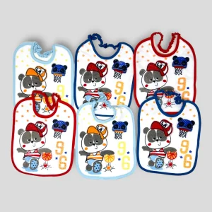 Pastello 6 Pezzi Bavetta Media In Spugna 100% Cotone Stampata Con Elastico