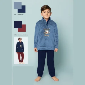 Linea Irge Coral Pigiama Bimbo Bicolore 3 Bottoni Con Ricamo (abbinabile Con Vestaglia) Art. Ikc524