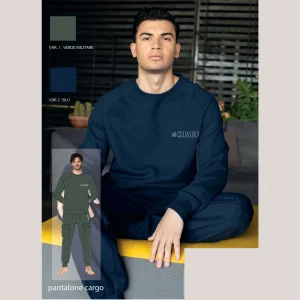 El Charro Fitness Tuta Uomo In Felpa Giro Collo Pantalone Con Tasche E Logo  Art. Gcm215