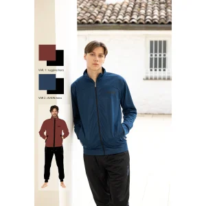 El Charro Fitness Uomo Tuta In Triacetato Bicolore Full Zip E Pantalone Con Tasche Art. Gcma232