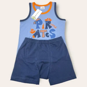 Sognosondesto Pigiama Baby Mashietto -pantalone Corto Spalla Larga- In Puro Cotone Stampato  Art.esg23110