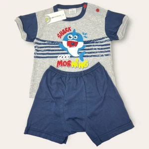 Sognosondesto Pigiama Baby Mashietto -pantalone Corto Mezza Manica- In Puro Cotone Stampato  Art Esg23114