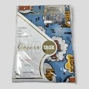 Irge Completo Lenzuola 1 Posto In Puro Cotone Fantasia   Art. Ginevra Pop