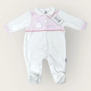 Irge Baby Tutina Baby Femminuccia In Morbida Ciniglia -di Cotone- Ricamata  Art. Rmp09