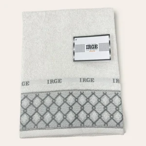 Irge Telo Bagno Spugna 100% Cotone Mis.100x150 Con Balza In Tinta Ricamata Art. Stefania
