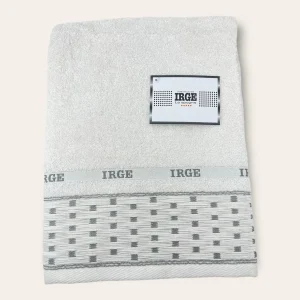 Irge Telo Bagno Spugna 100% Cotone Mis.100x150 Con Balza In Tinta Ricamata Art. Giulia
