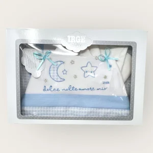 Irge Completo Lenzuolini Sotto+sopra+federa Per Lettino In Puro Cotone Ricamato 120x180  Art. Bicl07