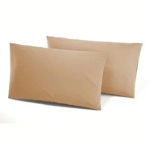 Irge Coppia Federa Cuscino A Sacco Con Profilo Puro Cotone In Tinta Unita Cm 52x80 10 Colori