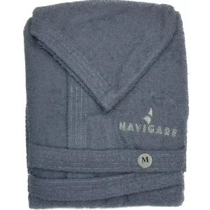 Navigare - Accappatoio Uomo Donna Calibrato In Spugna Di Puro Cotone Con Cappuccio Art. Capri