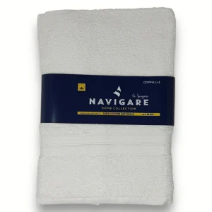 Navigare - Set 1 Ospite E 1 Asciugamano In Spugna Puro Cotone Con Balza In Tinta  Art. Elba