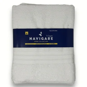 Navigare - Telo Bagno 90x140 In Spugna Puro Cotone Con Balza In Tinta  Art. Panarea