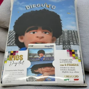 Dieguito Completo Letto 1 Piazza Stampa Digitale In Cotone Con 2 Federe (1 Stampata 1in Cotone)