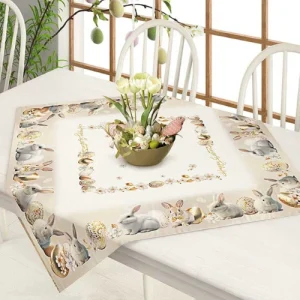 Irge Home Pasqua - Centrotavola 90x90 Fantasia Digitale Piazzata Art. Easter Centrotavola