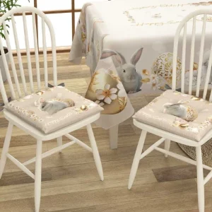 Irge Home Pasqua - 6 Pezzi Cuscini Per Sedie 4 Punti Fantasia Digitale Piazzata  Art. Easter