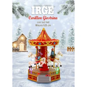 Irge Natale - Carillon Con Cavallucci A Movimento Circolare  Art. Irn70