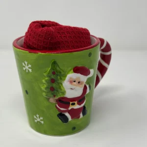 Irge - Tazza In Ceramica Natalizia Con Strofinaccio  Art. Irn84