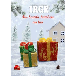 Irge Natale - Addobbo Christmas Gift Box Tris Scatole Con Luci Led  Art. Irn106