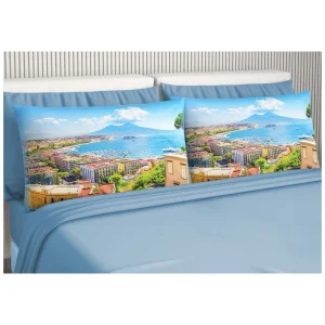 Irge Home - Completo Letto Matrimoniale 4 Federe In Cotone Stampa Digitale  Art. Vesuvio