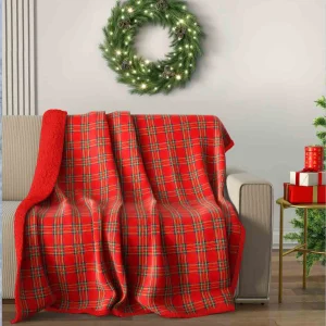 Irge Natale - Plaid 2 Matrimoniale Posti Scozzese Natalizio In Morbida Flannel Art. Irn64