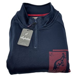 Australian - Tuta Uomo In Felpa Mezza Zip Con Tascone E Pantalone Con Polsino Art. Auf544