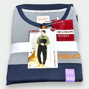 Givova - Pigiama Uomo Caldo Cotone Interlock 100% Cotone Maglia Con Ricamo Pantaloni Con Polsino Art. Gi568