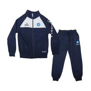 Ssc Napoli - Tuta Da Bambino Del Napoli In French Terry Con Elastico In Vita E Zip Intera  Art.ncf008zb
