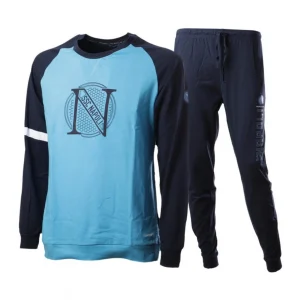 Ssc Napoli - Tuta Da Bambino Del Napoli In French Terry Con Elastico In Vita E Zip Intera  Art.ncf020zb