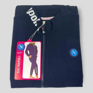 Ssc Napoli - Tuta Da Donna Del Napoli In French Terry Con Elastico In Vita E Zip Intera  Art.ncf504