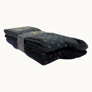 Egon Furstenberg - Pacco Da 3 Calze Uomo Lungo In Caldo Cotone 100% Fantasia (colori Assortiti) Art. Ef256l