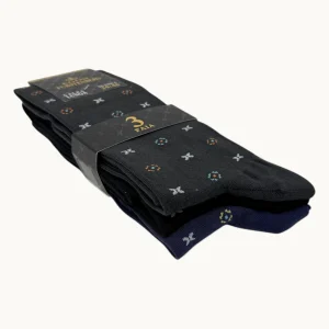 Egon Furstenberg - Pacco Da 3 Calze Uomo Lungo In Caldo Cotone 100% Fantasia (colori Assortiti) Art. Ef121l