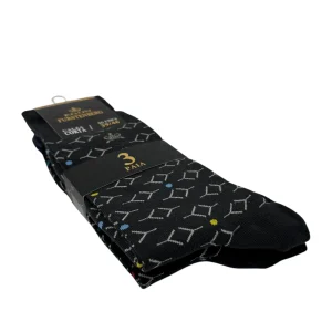 Egon Furstenberg - Pacco Da 3 Calze Uomo Corto In Caldo Cotone 100% Fantasia (colori Assortiti) Art. Ef104c