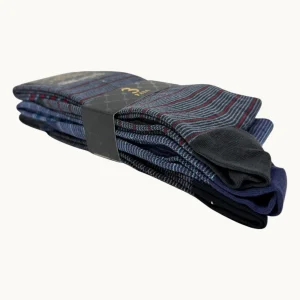 Egon Furstenberg - Pacco Da 3 Calze Uomo Lungo In Caldo Cotone 100% Fantasia (colori Assortiti) Art. Ef91l