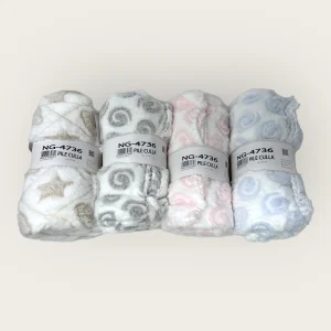 Nazareno Gabrielli - Copertina Pile Per Carrozzina 75x100 Stampata Cielo Rosa Panna Grigio Ng4736