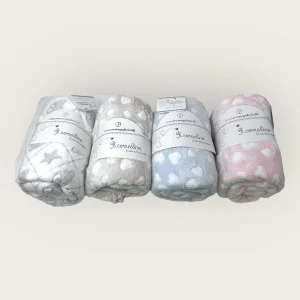 Nazareno Gabrielli Ng4836 Copertina Pile Per Lettino 110x140 Stampata Cielo Rosa Panna Grigio Art. Ng4836