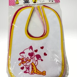 Roby - 6 Bavette Media Cotone Stampata  Retro Pvc Chiusura C/velcro Femminuccia Art. B7205