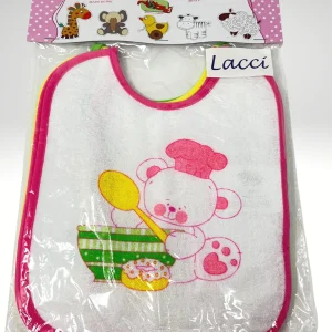 Roby - 6 Bavette Medie Spugna Retro Pvc Chiusura/laccetti Stampata Femminuccia Art. B6513l