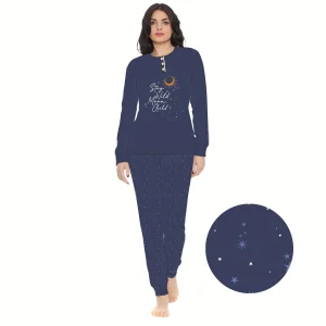 Irge Pigiama Donna Serafino Stampato In Caldo Cotone 100%  Art. Mi1422