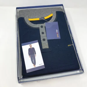 Y&m By Irge - Pigiama Uomo In Caldo Cotone Invernale Termico Interlock - Due Varianti Di Colore  Art.y&m252