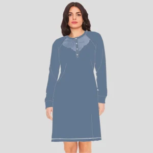 Irge Camicia Da Notte Corta In Puro Cotone Inserto In Pizzo Serafino 5 Bottoni  Art. Ir1483