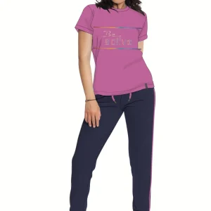 Tuta Donna In Mezza Manica Pantalone Lungo French Terry   Gcl84