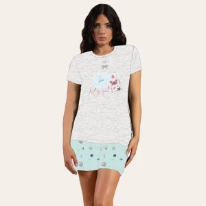 Irge Pigiama Donna Corto Mezza Manica In Jersey Puro Cotone  Art. Mi1599