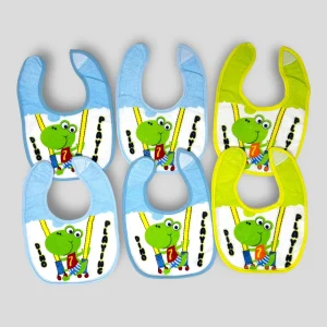 Pastello 6 Pezzi Bavetta Media In Spugna Plastificata Stampata Chiusura Con Velcro