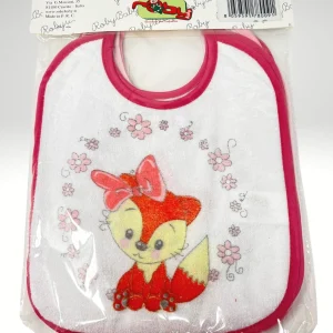 Roby Baby - 6 Pezzi Bavetta Media Spugna 100% Cotone Retro Pvc Chiusura/lacci Femminuccia Art. B6484