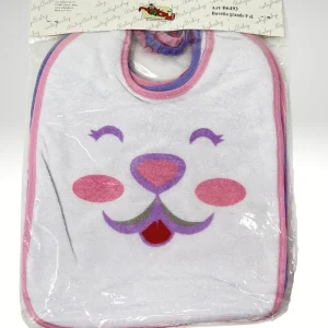 Roby 6 Pezzi Bavetta Grande Spugna 100% Cotone Chiusura/elastico Stampata Femminuccia Art. B6493