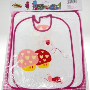 Roby Set Asilo 3 Pezzi (bavetta Retro In Pvc+tovaglietta+sacchetto) Stampato Femminuccia Art. B3402