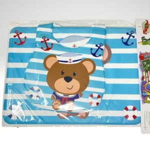 Roby Set Asilo 2pezzi (bavetta+tovaglietta) In Pvc Stampato Colori Assortiti Art. B3405