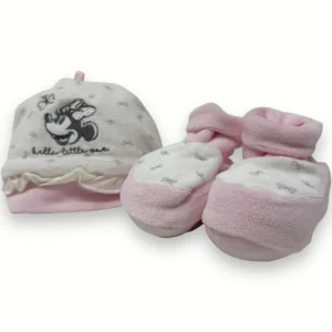 Disney - Completo Ciniglia Femminuccia Cappello + Scarpette Stampato  Wh0808