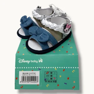 Disney - Sandaletto Aperto Femminuccia In Cotone Modello Jeans 0/18 Mesi Art. W42168