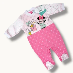 Disney - Tutina Jersey Lunga In Cotone 100% Stampa Disney (minnie Mouse)  Art. Wq3098